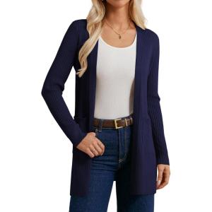 imageGRACE KARIN Fall Long Cardigans for Women 2025 Open Front Long Sleeve Sweaters Early Fall Fashion OutfitsNavy Blue
