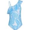 imageGRACE KARIN Girls One Piece Swimsuits with Mesh Skirt Bathing Suit Swimwear 614YLight Blue Fluid