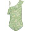imageGRACE KARIN Girls One Piece Swimsuits with Mesh Skirt Bathing Suit Swimwear 614YLight Green Daisy