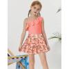 imageGRACE KARIN Girls One Piece Swimsuits with Mesh Skirt Bathing Suit Swimwear 614YOrange Pink Daisy