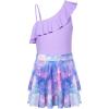 imageGRACE KARIN Girls One Piece Swimsuits with Mesh Skirt Bathing Suit Swimwear 614YPurple