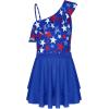 imageGRACE KARIN Girls One Piece Swimsuits with Mesh Skirt Bathing Suit Swimwear 614YRed Blue Star