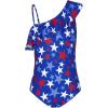 imageGRACE KARIN Girls One Piece Swimsuits with Mesh Skirt Bathing Suit Swimwear 614YRed Blue Star
