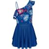 imageGRACE KARIN Girls One Piece Swimsuits with Mesh Skirt Bathing Suit Swimwear 614YRed and Blue Fireworks