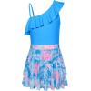 imageGRACE KARIN Girls One Piece Swimsuits with Mesh Skirt Bathing Suit Swimwear 614YSky Blue