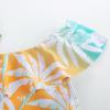 imageGRACE KARIN Girls One Piece Swimsuits with Mesh Skirt Bathing Suit Swimwear 614YYellow Green Coconut Tree