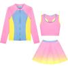 imageGRACE KARIN Girls Rash Guard Swimsuit 3 Pieces Bathing Suits Summer Beach Swimwear Pink Multicoloured 67 Years