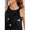 imageGRACE KARIN Halter Sequin Tank Tops for Women Sleeveless Sparkly Glitter Club Outfits Ruched Flowy Shiny Party Concert ShirtBlack