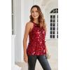 imageGRACE KARIN Halter Sequin Tank Tops for Women Sleeveless Sparkly Glitter Club Outfits Ruched Flowy Shiny Party Concert ShirtBright Red