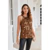 imageGRACE KARIN Halter Sequin Tank Tops for Women Sleeveless Sparkly Glitter Club Outfits Ruched Flowy Shiny Party Concert ShirtBrown