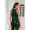 imageGRACE KARIN Halter Sequin Tank Tops for Women Sleeveless Sparkly Glitter Club Outfits Ruched Flowy Shiny Party Concert ShirtDark Green