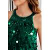 imageGRACE KARIN Halter Sequin Tank Tops for Women Sleeveless Sparkly Glitter Club Outfits Ruched Flowy Shiny Party Concert ShirtDark Green