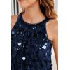 imageGRACE KARIN Halter Sequin Tank Tops for Women Sleeveless Sparkly Glitter Club Outfits Ruched Flowy Shiny Party Concert ShirtNavy Blue
