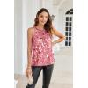 imageGRACE KARIN Halter Sequin Tank Tops for Women Sleeveless Sparkly Glitter Club Outfits Ruched Flowy Shiny Party Concert ShirtPink