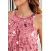 imageGRACE KARIN Halter Sequin Tank Tops for Women Sleeveless Sparkly Glitter Club Outfits Ruched Flowy Shiny Party Concert ShirtPink