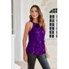 imageGRACE KARIN Halter Sequin Tank Tops for Women Sleeveless Sparkly Glitter Club Outfits Ruched Flowy Shiny Party Concert ShirtPurple