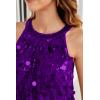 imageGRACE KARIN Halter Sequin Tank Tops for Women Sleeveless Sparkly Glitter Club Outfits Ruched Flowy Shiny Party Concert ShirtPurple