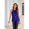 imageGRACE KARIN Halter Sequin Tank Tops for Women Sleeveless Sparkly Glitter Club Outfits Ruched Flowy Shiny Party Concert ShirtRoyal Blue