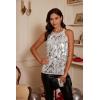 imageGRACE KARIN Halter Sequin Tank Tops for Women Sleeveless Sparkly Glitter Club Outfits Ruched Flowy Shiny Party Concert ShirtSilver White