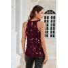 imageGRACE KARIN Halter Sequin Tank Tops for Women Sleeveless Sparkly Glitter Club Outfits Ruched Flowy Shiny Party Concert ShirtWine Red