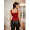 imageGRACE KARIN Sequin Tank Tops for Women Bustier Corset Top Sparkle Sexy Slim Camisole Sleeveless PartyRed