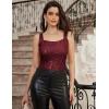 imageGRACE KARIN Sequin Tank Tops for Women Bustier Corset Top Sparkle Sexy Slim Camisole Sleeveless PartyWine Red