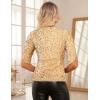 imageGRACE KARIN Womens 34 Length Sleeve Sequin Tops V Neck Velvet Ruched Blouses 2025 Glitter Trendy Party OutfitChampagne