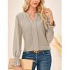 imageGRACE KARIN Womens Long Sleeve Shirts 2025 V Neck Dressy Casual Eyelet Tops Fall Lace Embroidered BlousesApricot