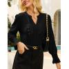 imageGRACE KARIN Womens Long Sleeve Shirts 2025 V Neck Dressy Casual Eyelet Tops Fall Lace Embroidered BlousesBlack