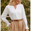 imageGRACE KARIN Womens Long Sleeve Shirts 2025 V Neck Dressy Casual Eyelet Tops Fall Lace Embroidered BlousesWhite