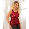 imageGRACE KARIN Womens Sequin Top Sleeveless Sparkly Dressy Tank Tops Vest Glitter Cocktail Party Shiny Club NightBright Red