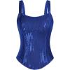 imageGRACE KARIN Sequin Tank Tops for Women Bustier Corset Top Sparkle Sexy Slim Camisole Sleeveless PartyRoyal Blue
