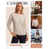 imageGRACE KARIN Cashmere Sweaters for Women Merino Wool Long Sleeve Sweater Casual Fall Crew Neck Sweater with Socks 2025Almond