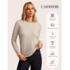 imageGRACE KARIN Cashmere Sweaters for Women Merino Wool Long Sleeve Sweater Casual Fall Crew Neck Sweater with Socks 2025Almond