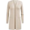 imageGRACE KARIN Fall Long Cardigans for Women 2025 Open Front Long Sleeve Sweaters Early Fall Fashion OutfitsApricot
