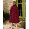 imageGRACE KARIN Girls Dress Coat Kids Wool Lapel Long Button Jackets Fall Winter Outerwear Peacoat with Pockets 512YBurgundy