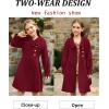 imageGRACE KARIN Girls Dress Coat Kids Wool Lapel Long Button Jackets Fall Winter Outerwear Peacoat with Pockets 512YBurgundy