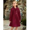 imageGRACE KARIN Girls Dress Coat Kids Wool Lapel Long Button Jackets Fall Winter Outerwear Peacoat with Pockets 512YBurgundy