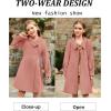 imageGRACE KARIN Girls Dress Coat Kids Wool Lapel Long Button Jackets Fall Winter Outerwear Peacoat with Pockets 512YFleshtoned