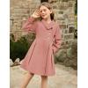 imageGRACE KARIN Girls Dress Coat Kids Wool Lapel Long Button Jackets Fall Winter Outerwear Peacoat with Pockets 512YFleshtoned