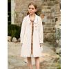 imageGRACE KARIN Girls Dress Coat Kids Wool Lapel Long Button Jackets Fall Winter Outerwear Peacoat with Pockets 512YWhite