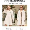 imageGRACE KARIN Girls Dress Coat Kids Wool Lapel Long Button Jackets Fall Winter Outerwear Peacoat with Pockets 512YWhite