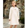 imageGRACE KARIN Girls Dress Coat Kids Wool Lapel Long Button Jackets Fall Winter Outerwear Peacoat with Pockets 512YWhite