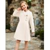 imageGRACE KARIN Girls Dress Coat Kids Wool Lapel Long Button Jackets Fall Winter Outerwear Peacoat with Pockets 512YWhite