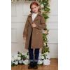 imageGRACE KARIN Girls Dress Coat Lapel Wool Blend Long Winter Jackets with Pockets Belt 614YDark Camel