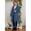 imageGRACE KARIN Girls Dress Coat Lapel Wool Blend Long Winter Jackets with Pockets Belt 614YDusty Blue