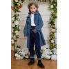 imageGRACE KARIN Girls Dress Coat Lapel Wool Blend Long Winter Jackets with Pockets Belt 614YDusty Blue