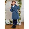 imageGRACE KARIN Girls Dress Coat Lapel Wool Blend Long Winter Jackets with Pockets Belt 614YDusty Blue