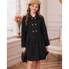 imageGRACE KARIN Girls Dress Coat Wool Peacoat with Lapel Pockets Winter Warm Long Jacket for Kids Size 614Black