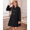 imageGRACE KARIN Girls Dress Coat Wool Peacoat with Lapel Pockets Winter Warm Long Jacket for Kids Size 614Black